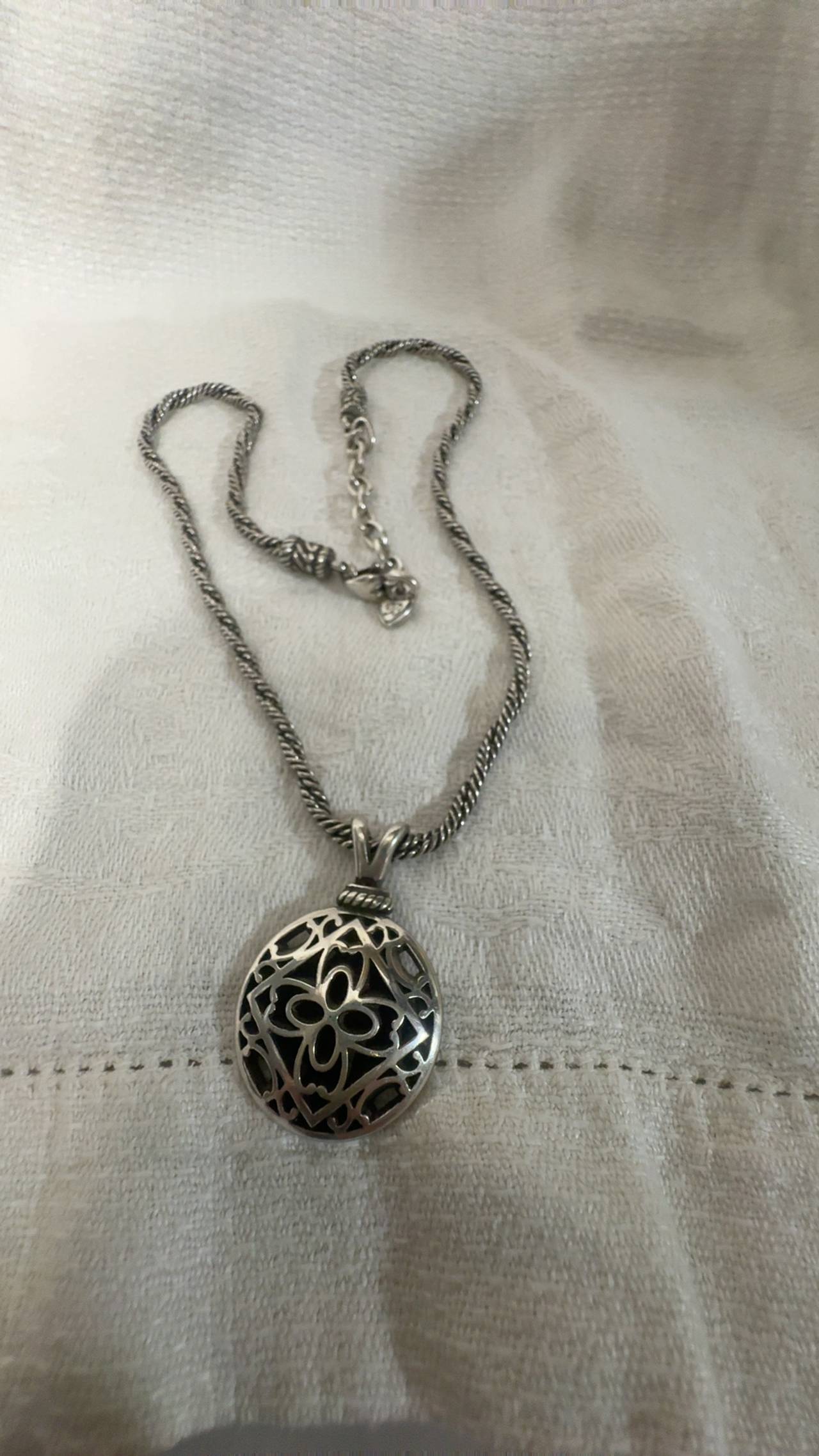 Brighton Filigree Round Pendant Necklace Silver