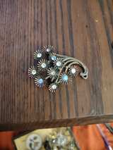Vintage Rhinestone Floral Spray Brooch - Image 2