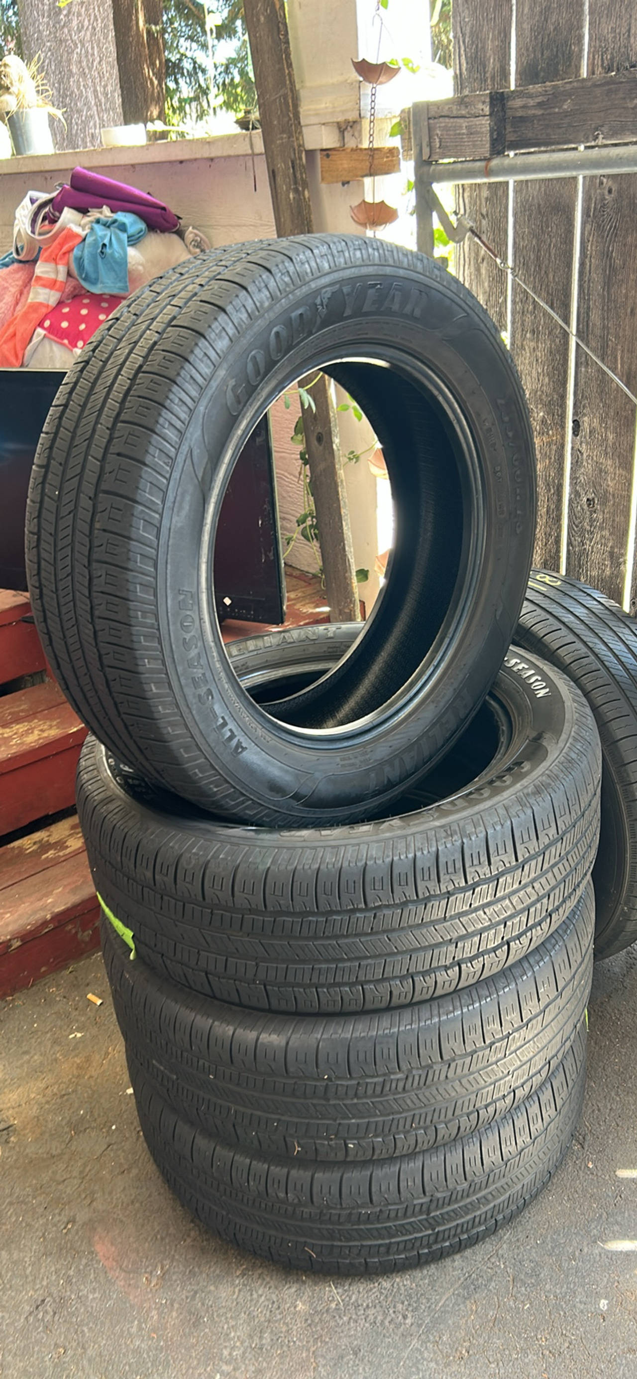 Used full set 225/60/18 Goodyear Assurance All-Season Tire