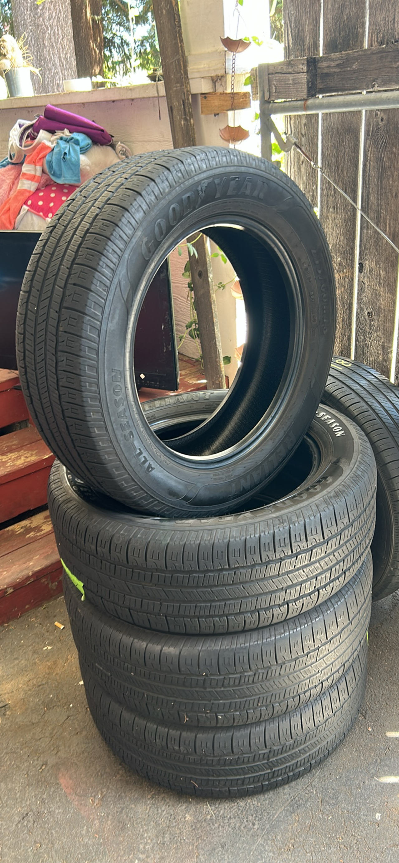 Used full set 225/60/18 Goodyear Assurance All-Season Tire
