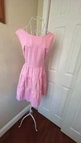 Pink Tiered Cap Sleeve Midi Dress - Image 3