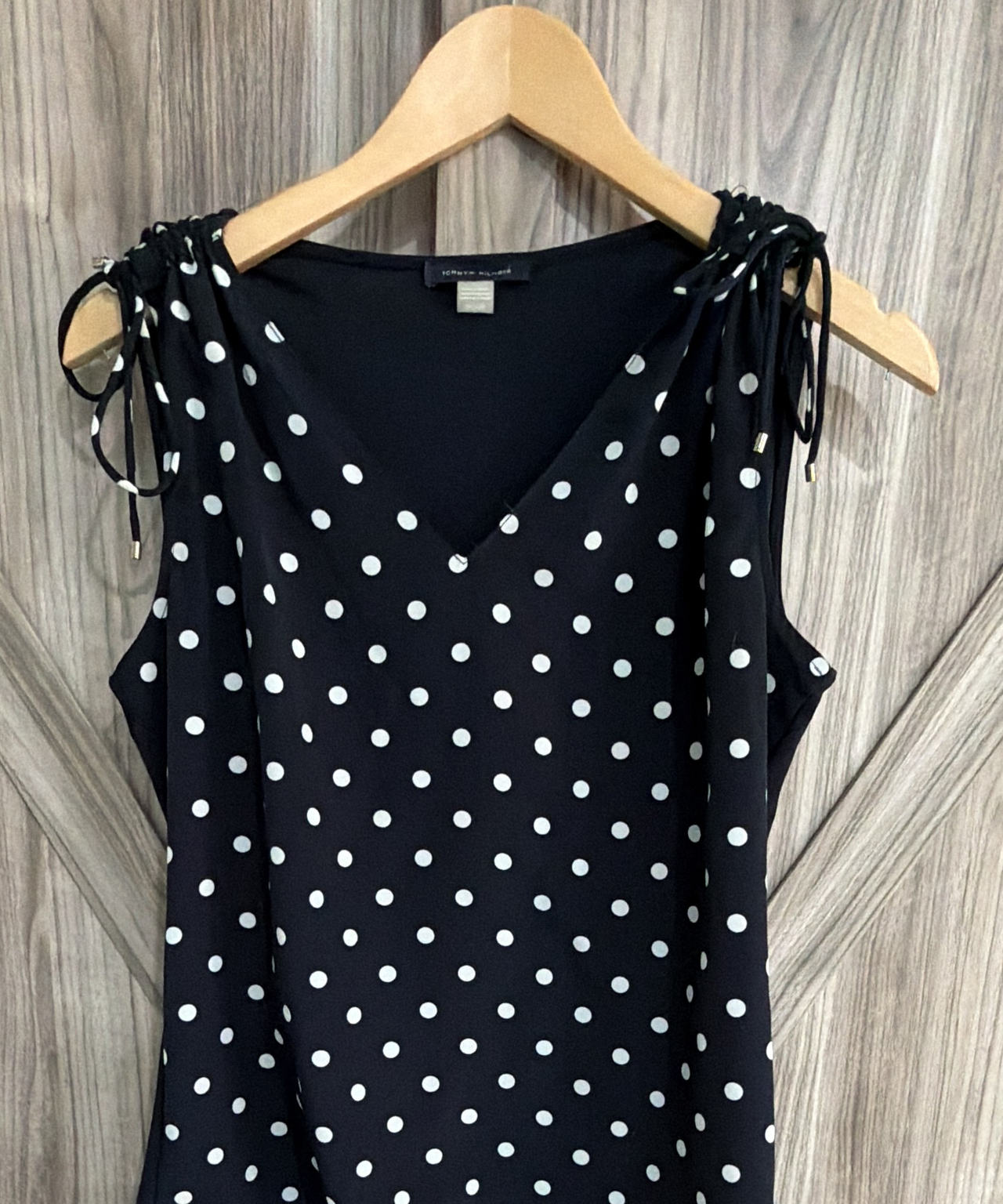 Women’s Tommy Hilfiger Polka Dot Tie-Shoulder Top size small S