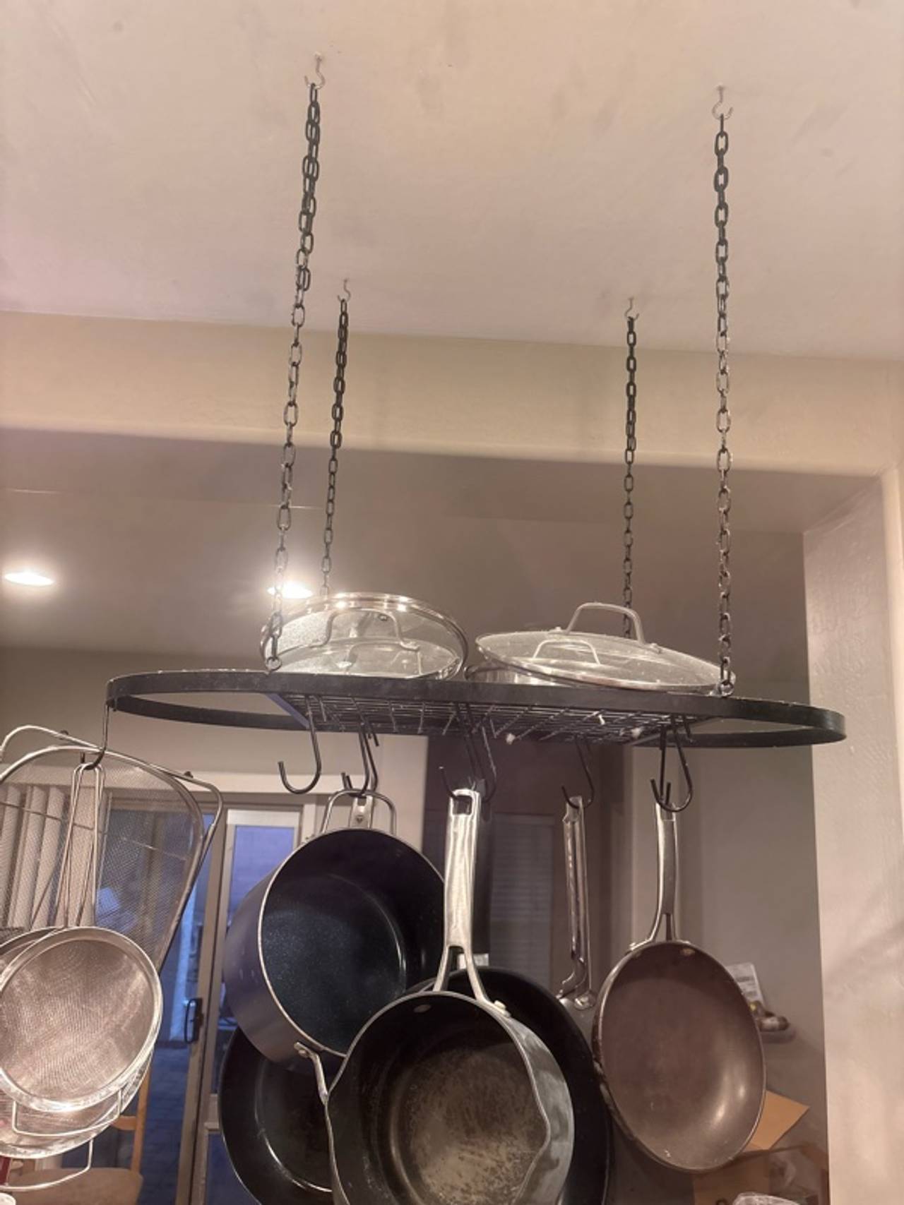 Black Rectangular Ceiling Pot Rack
