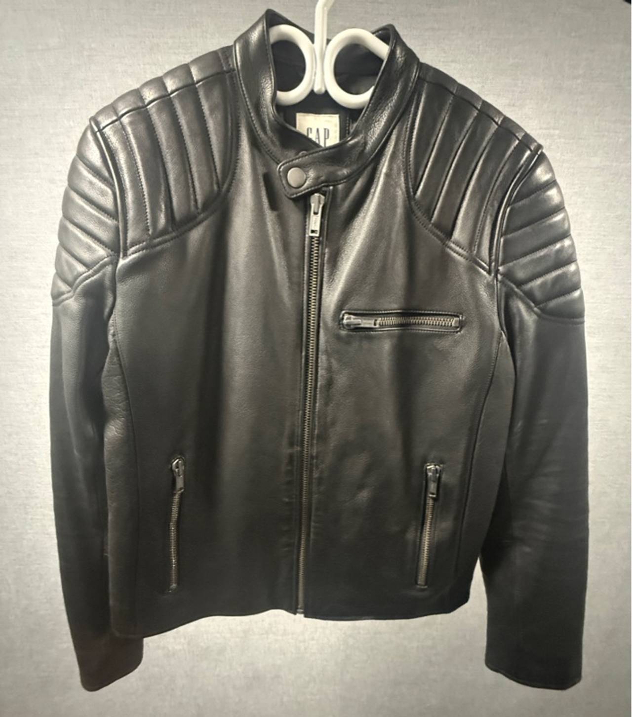 GAP Leather Biker Jacket Black