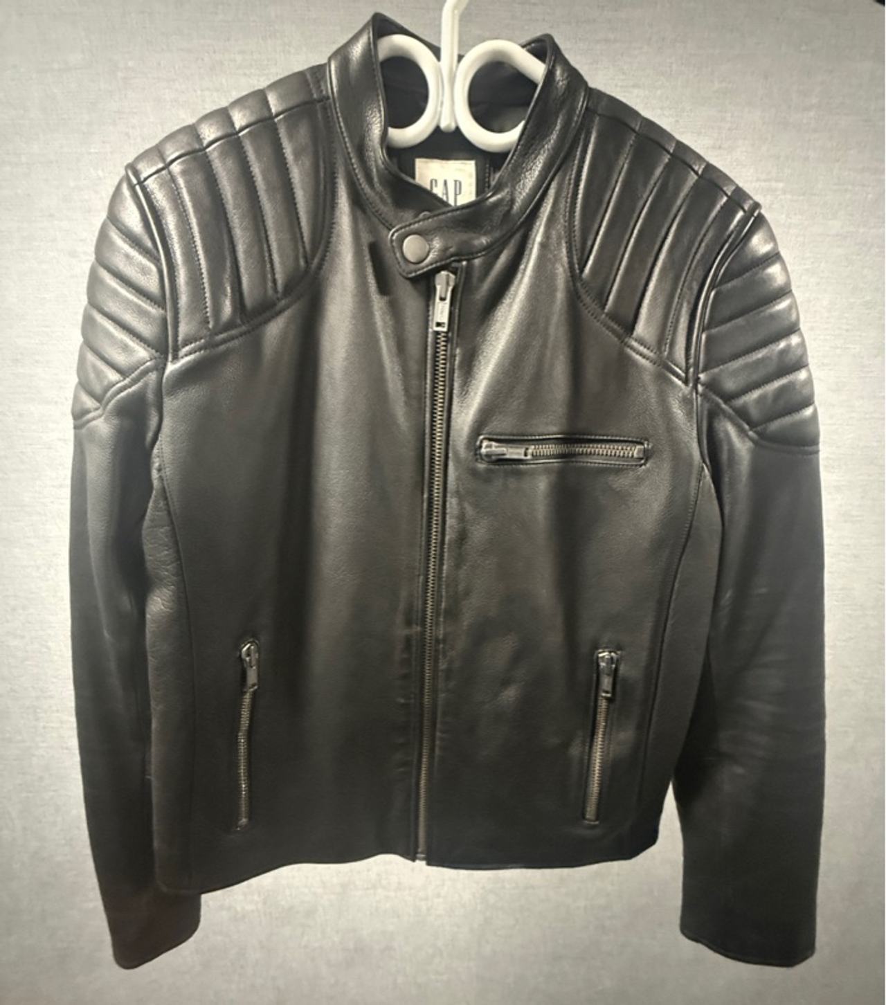 GAP Leather Biker Jacket Black