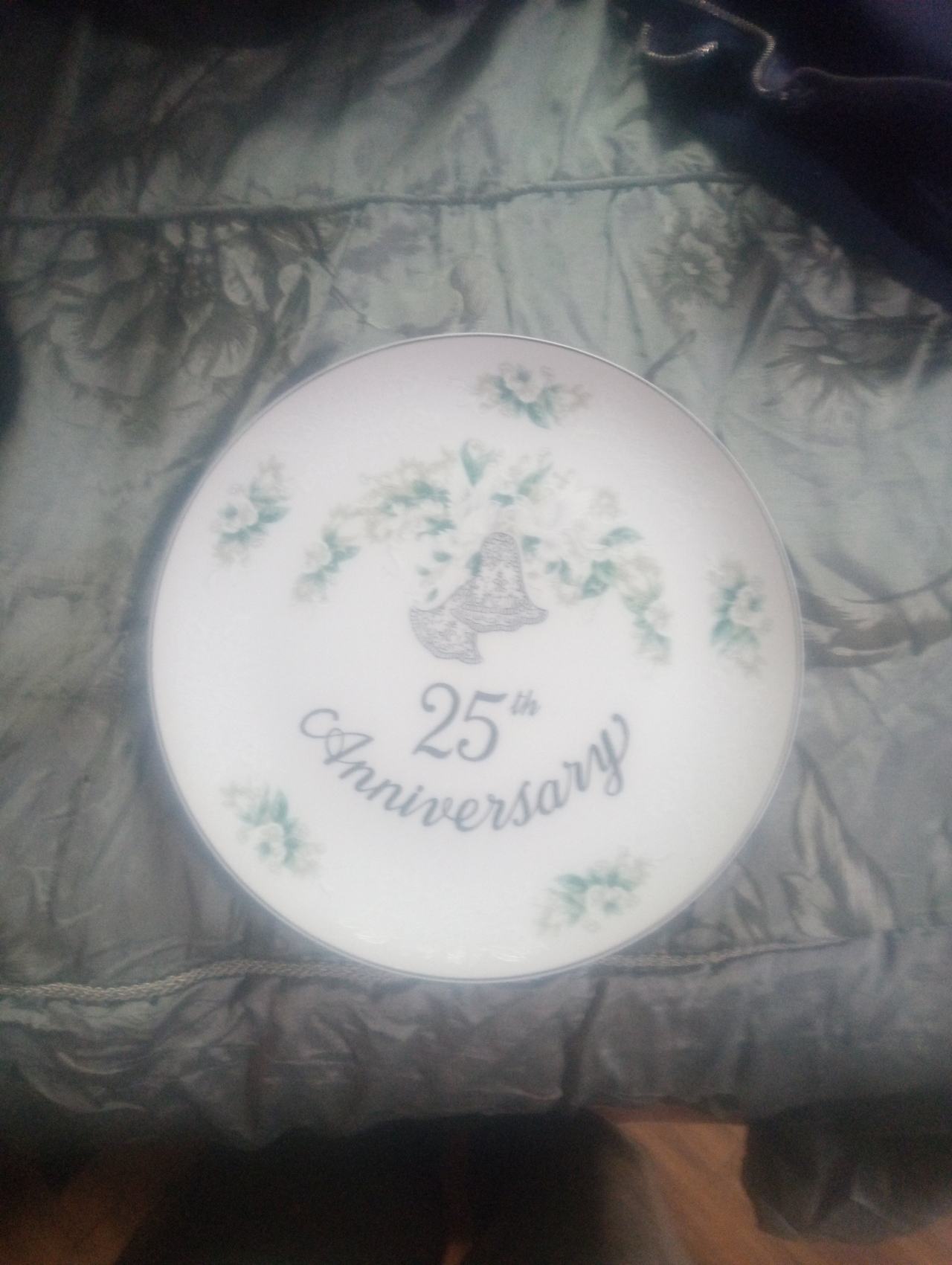 25th Anniversary Silver Wedding Decorative Plate