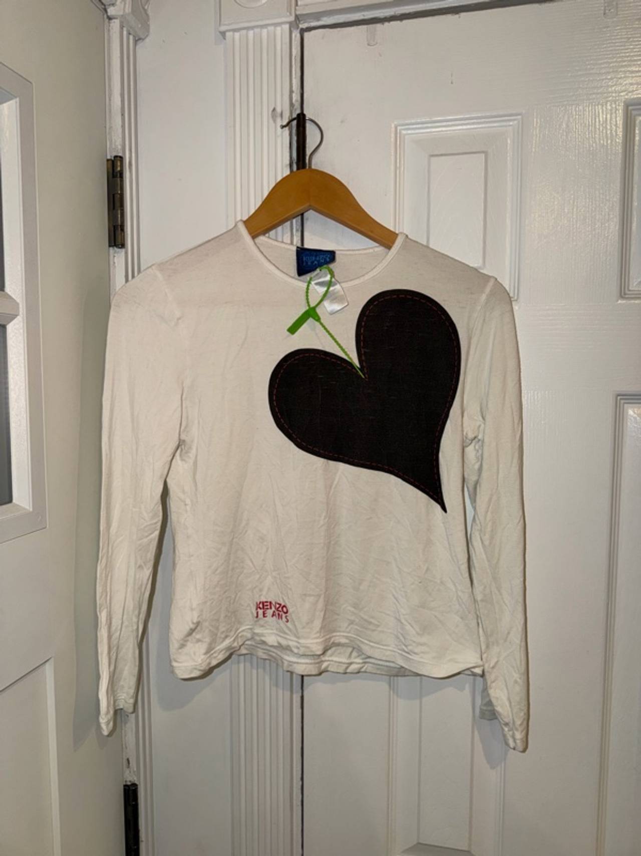 Kenzo Jeans Big Heart Long Sleeve Shirt Size Medium