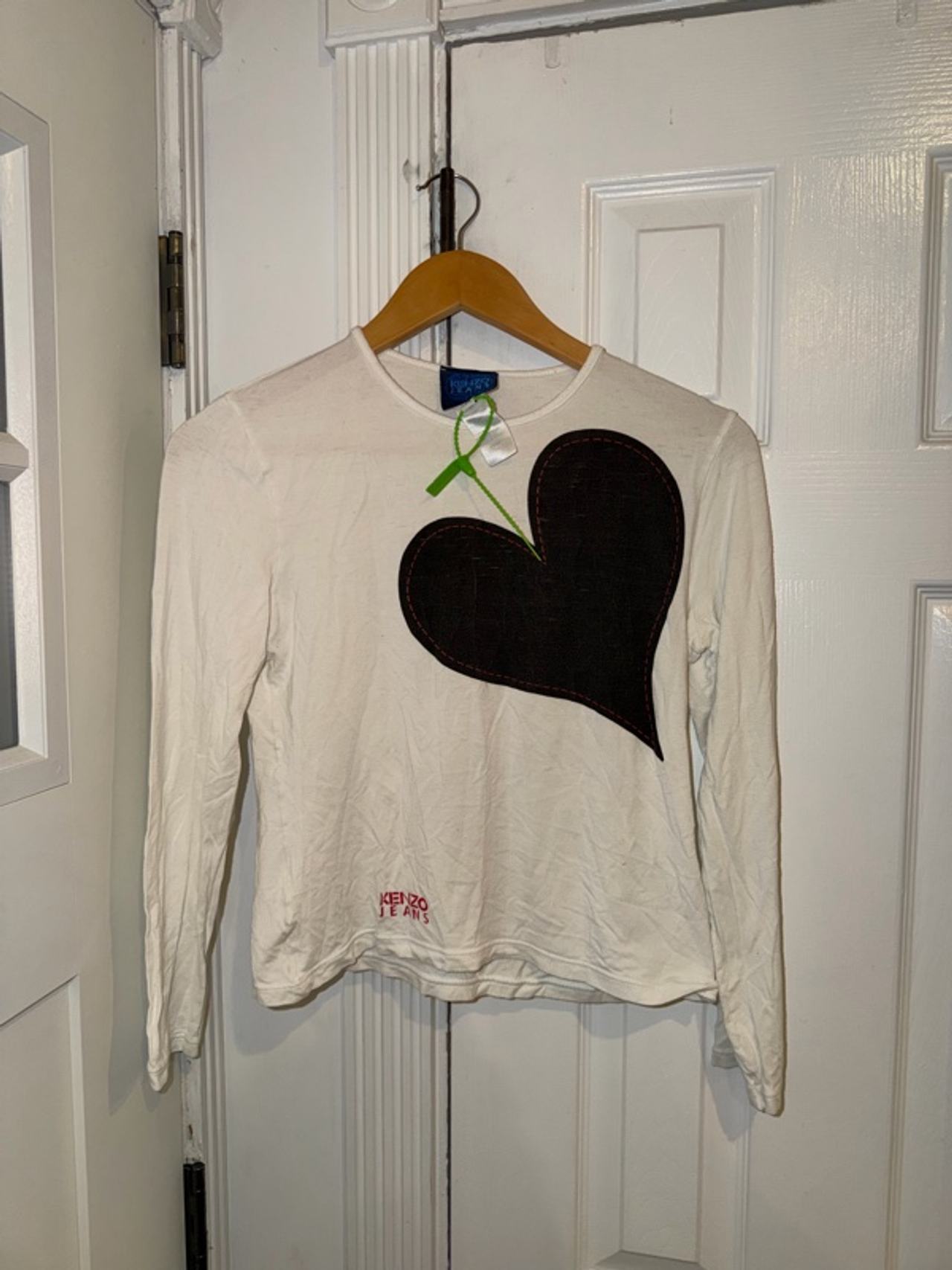 Kenzo Jeans Big Heart Long Sleeve Shirt Size Medium