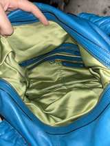 vibrant blue leather handbag, likely a shoulder bag  - Image 3