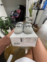 Guess Glamtastic Low EZ Toddler Shoes size 4T silver metallic diamanté NIB - Image 1