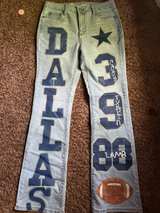 Custom Dallas Letter Patch Jeans - Image 3