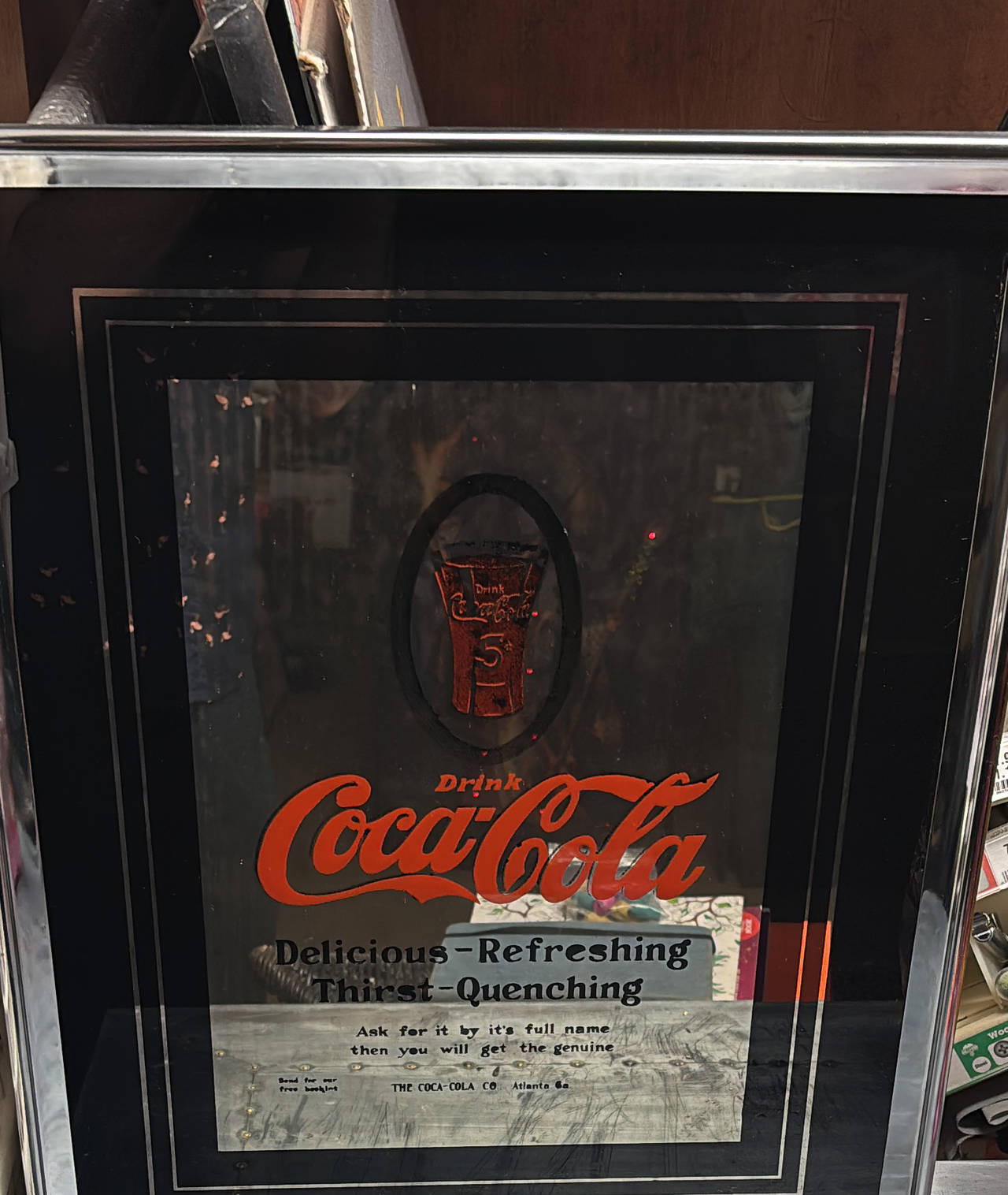 Vintage Coca-Cola Advertising Mirror - Delicious Refreshing Thirst-Quenching