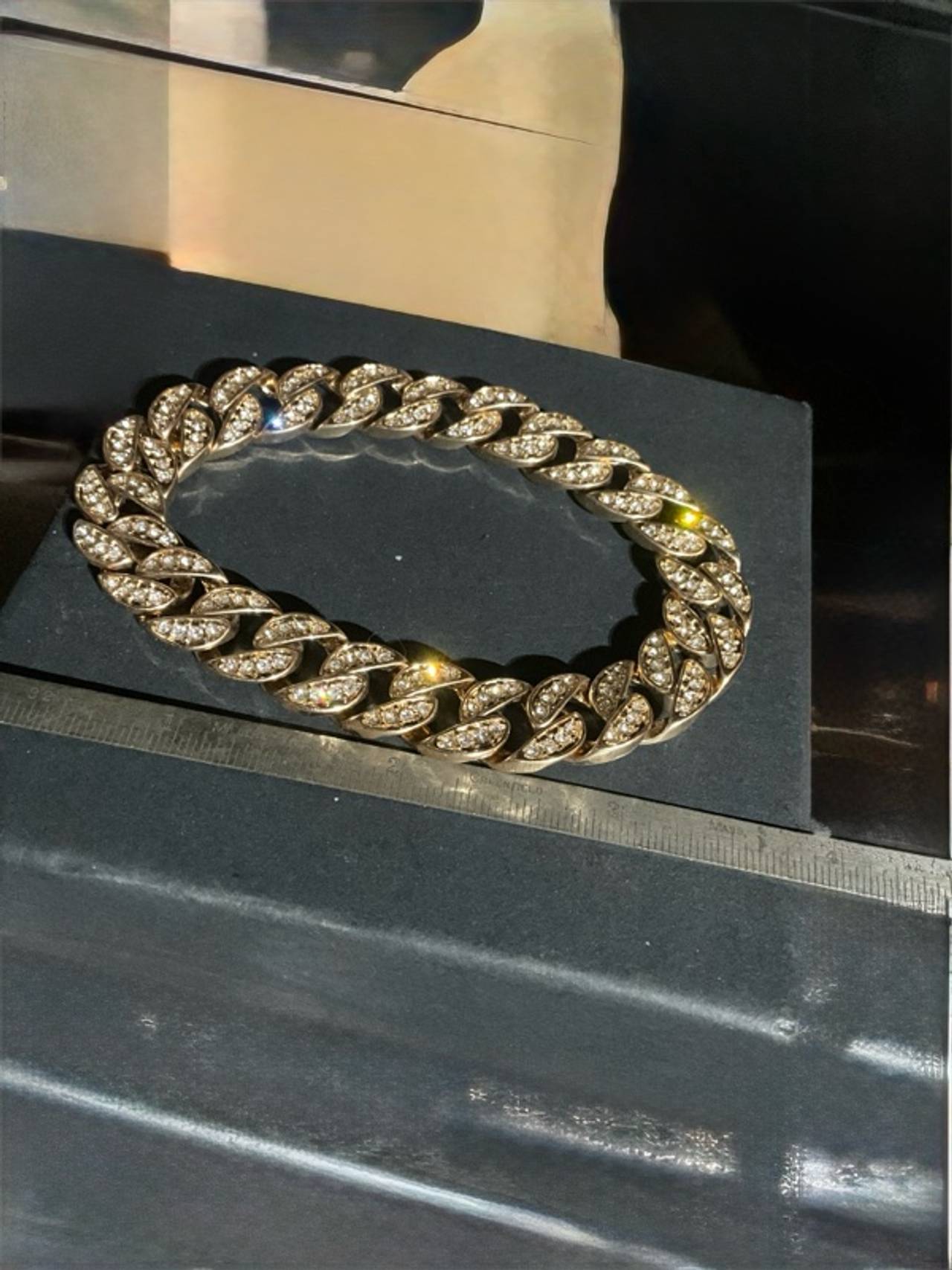 Gold Diamond Cuban Link Bracelet in Yellow Gold