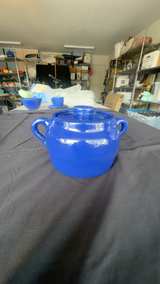 Vintage Bauer Cobalt Blue Bean Pot with Lid - Image 1