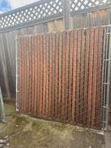 Chain Link Fence Gate with Redwood Slats - Image 2