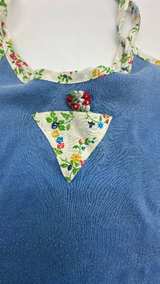Blue Floral Trim Halter Crop Top - Image 3