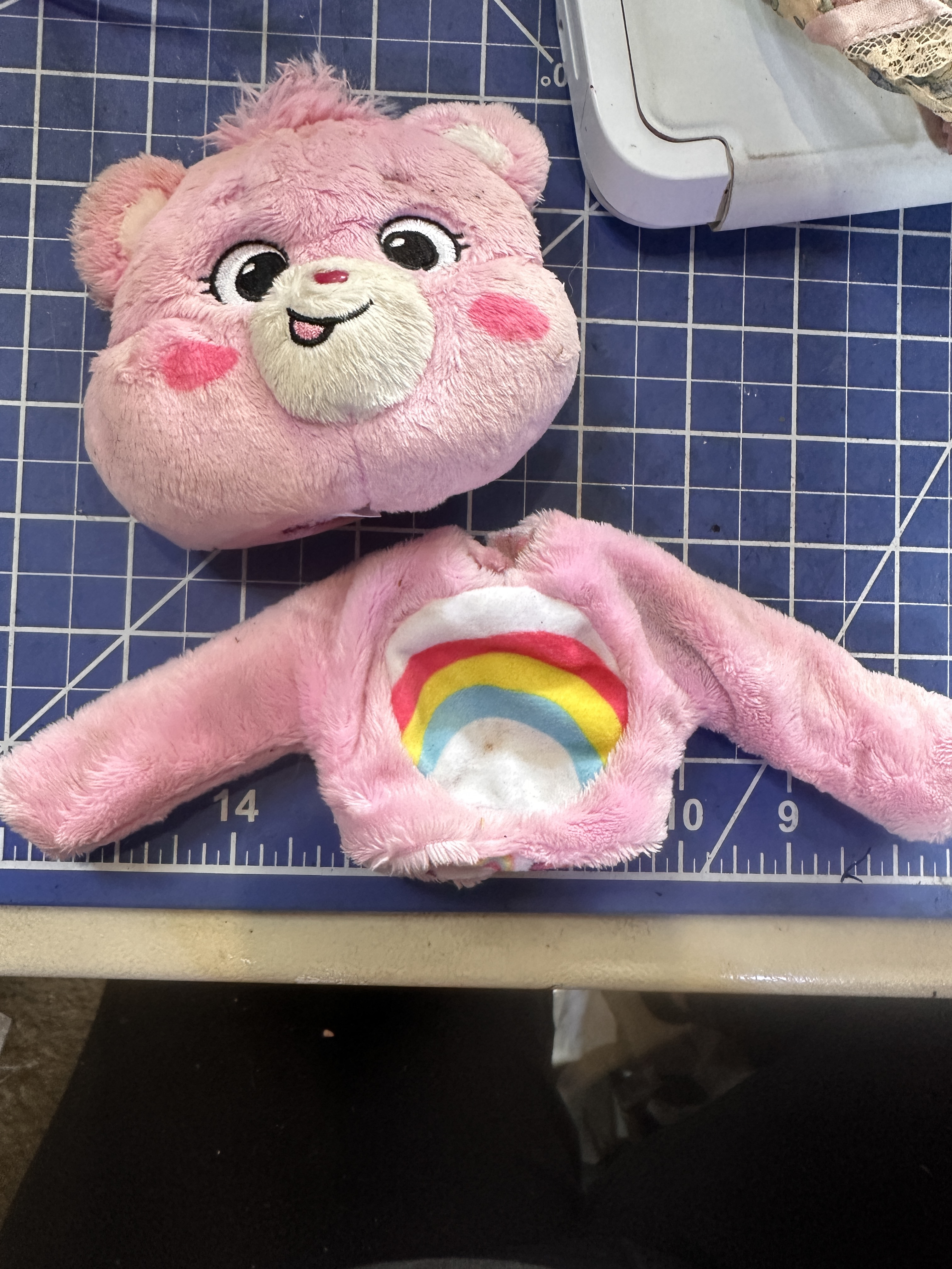 Barbie Cutie Reveal Care Bears CHEER BEAR costume.