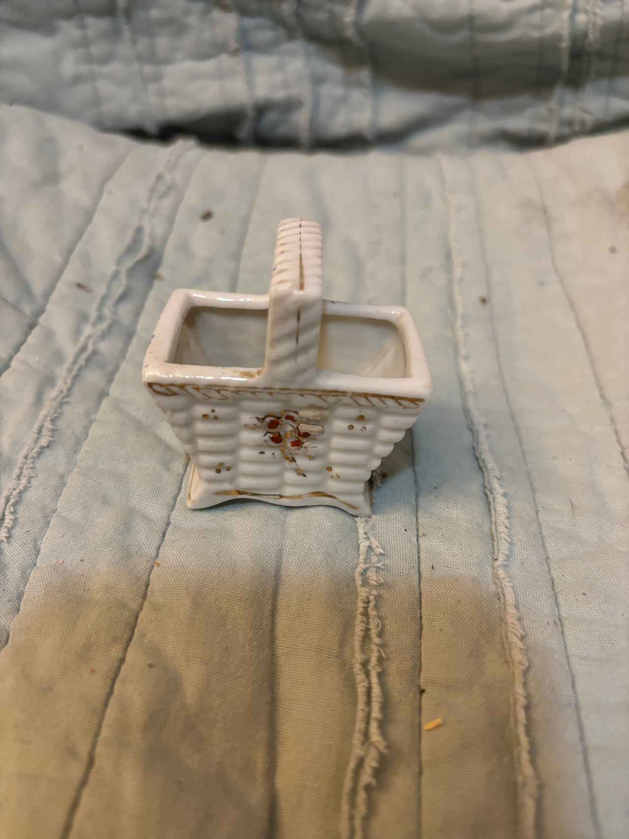 Porcelain Basket Figurine