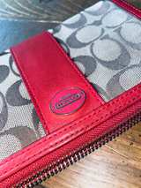 Coach Tan Clutch Wristlet Khaki & Red  - Image 2