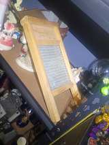 Vintage Wooden and Galvanized Metal Washboard - Image 2