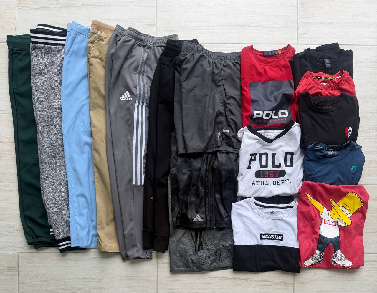 Boys Teen Clothing Lot 17 Pcs Adidas Polo AE XL 18/20 Pants Shorts Shirts