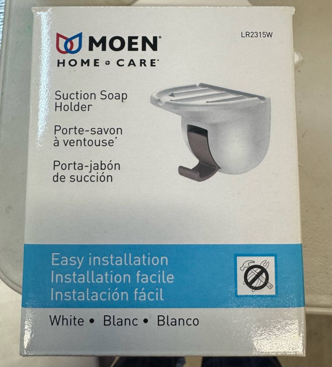 Moen Suction Soap Dish & Washcloth Holder Hook White