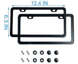 2PCS Premium Matte Black License Plate Frames, Solid Rust-Proof Aluminum Holder - Image 3