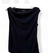 Sleeveless Black Cowl Neck Top - Image 1