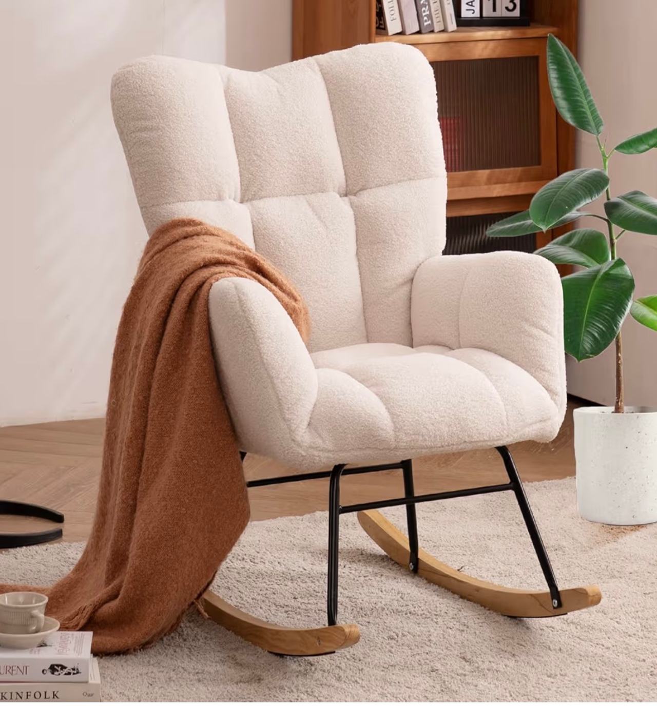 Modern Upholstered Rocking Chair
