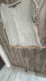 FLAX Linen Striped Short Sleeve Top women’s Large - Image 4
