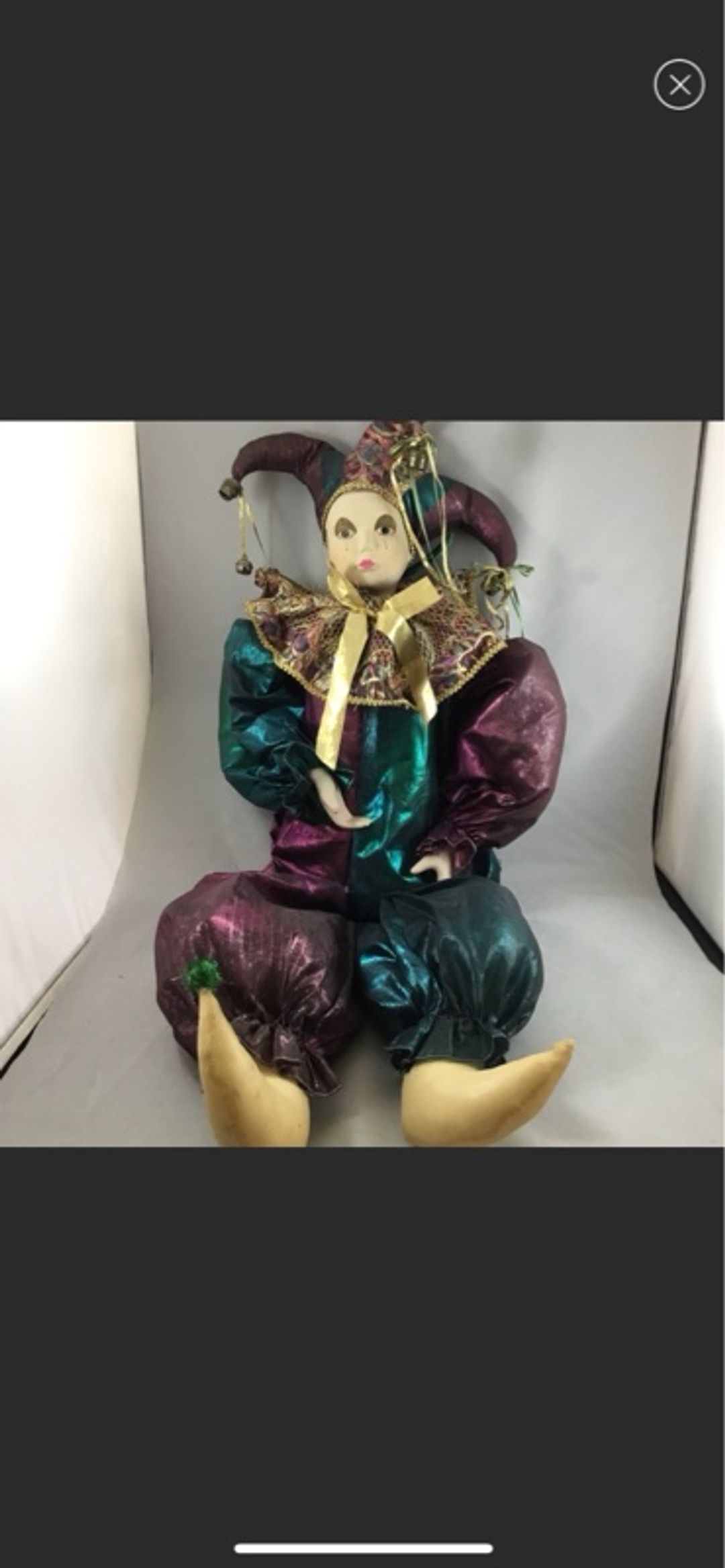 Porcelain Clown Doll 18-inch Hand-Painted