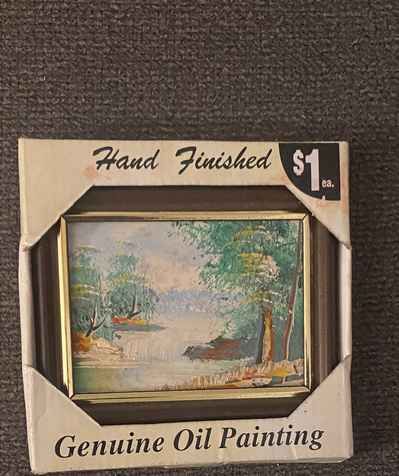 Vintage Miniature Hand Finished Oil Painting