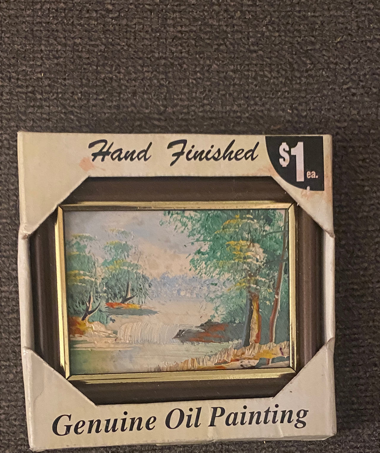 Vintage Miniature Hand Finished Oil Painting