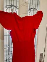 V-Neckline Butterfly Sleeve Contrast Shirring Midi Dress  - Image 3