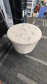 Round Tufted Shoe Storage Ottoman - Image 2