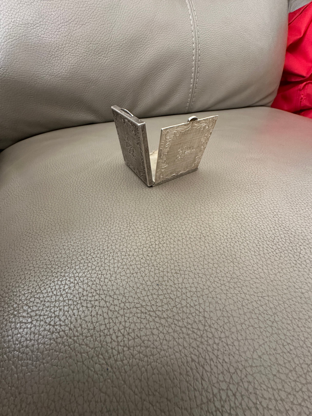 vintage metal calling card case