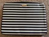 Kate Spade Black & White Striped Laptop Sleeve 13-inch - Image 1