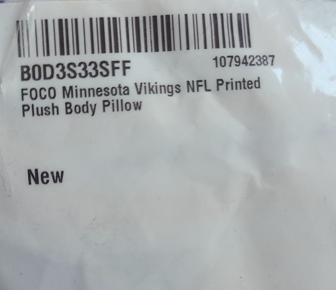 2 Pack Minnesota Vikings NFL Bed Pillow