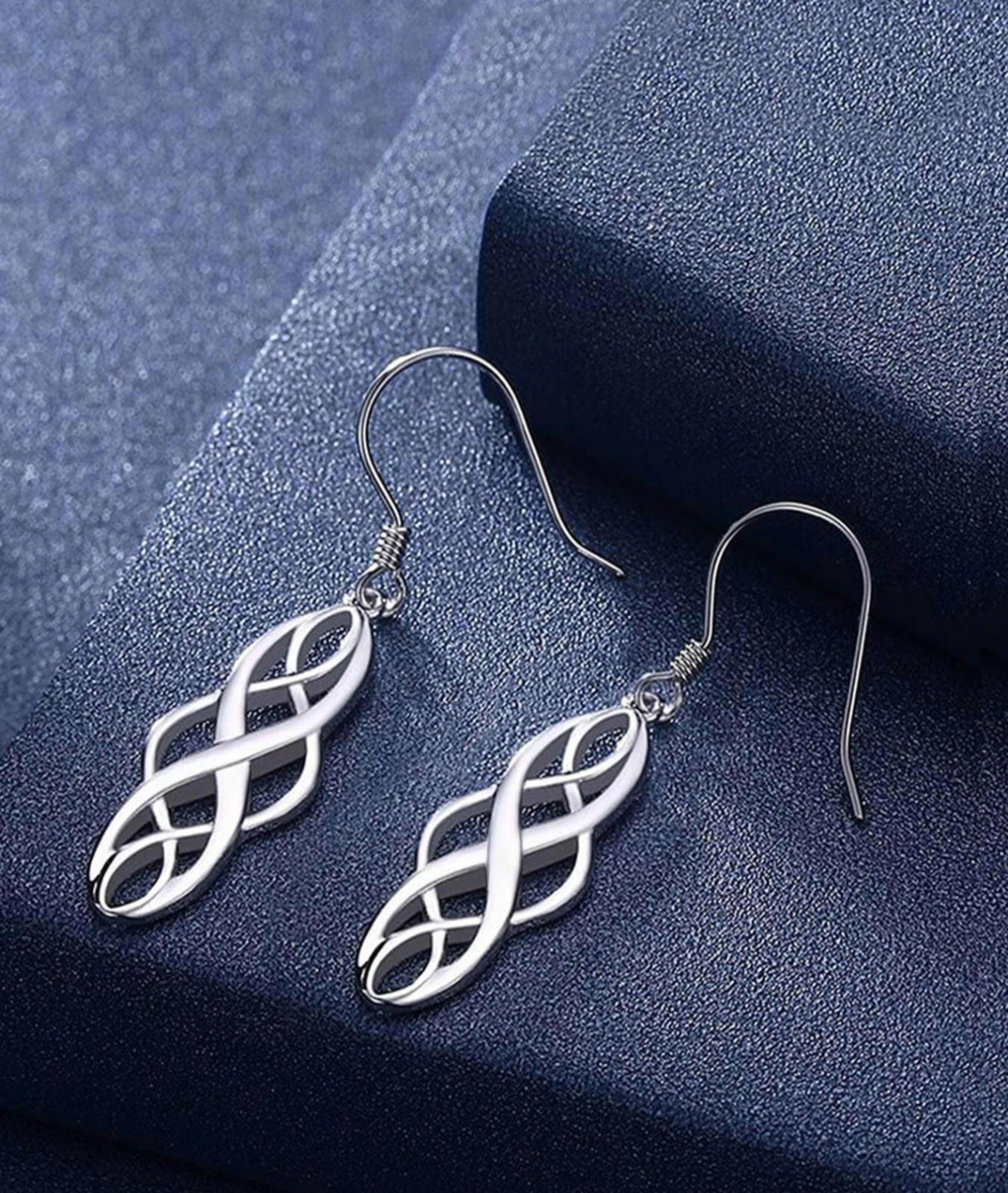 Sterling Silver Infinity Celtic Knot Dangle Earrings - Image 3