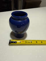 Small Cobalt Blue Ceramic Vase - Image 1