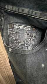True Religion Rocco Moto Paint Splatter Jeans size 38 Like NEW - Image 3
