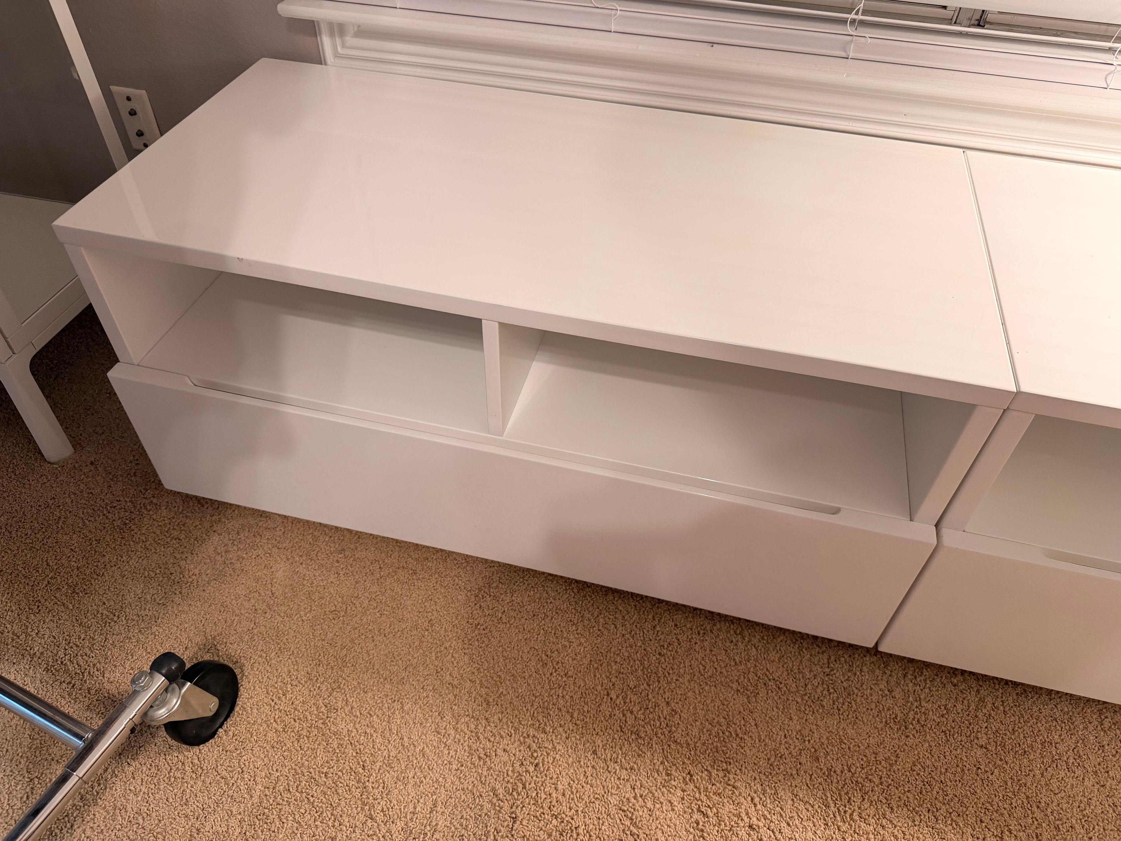 CB2 Chill High Gloss White Media Console - Image 3