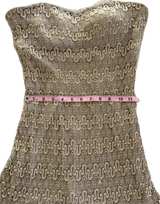 Caché Crocheted Gold Lace Strapless Dress with Removable Straps - Image 2