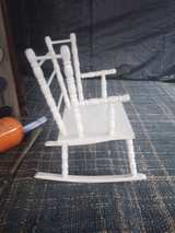 Vintage White Wooden Child's Rocking Chair - Image 3