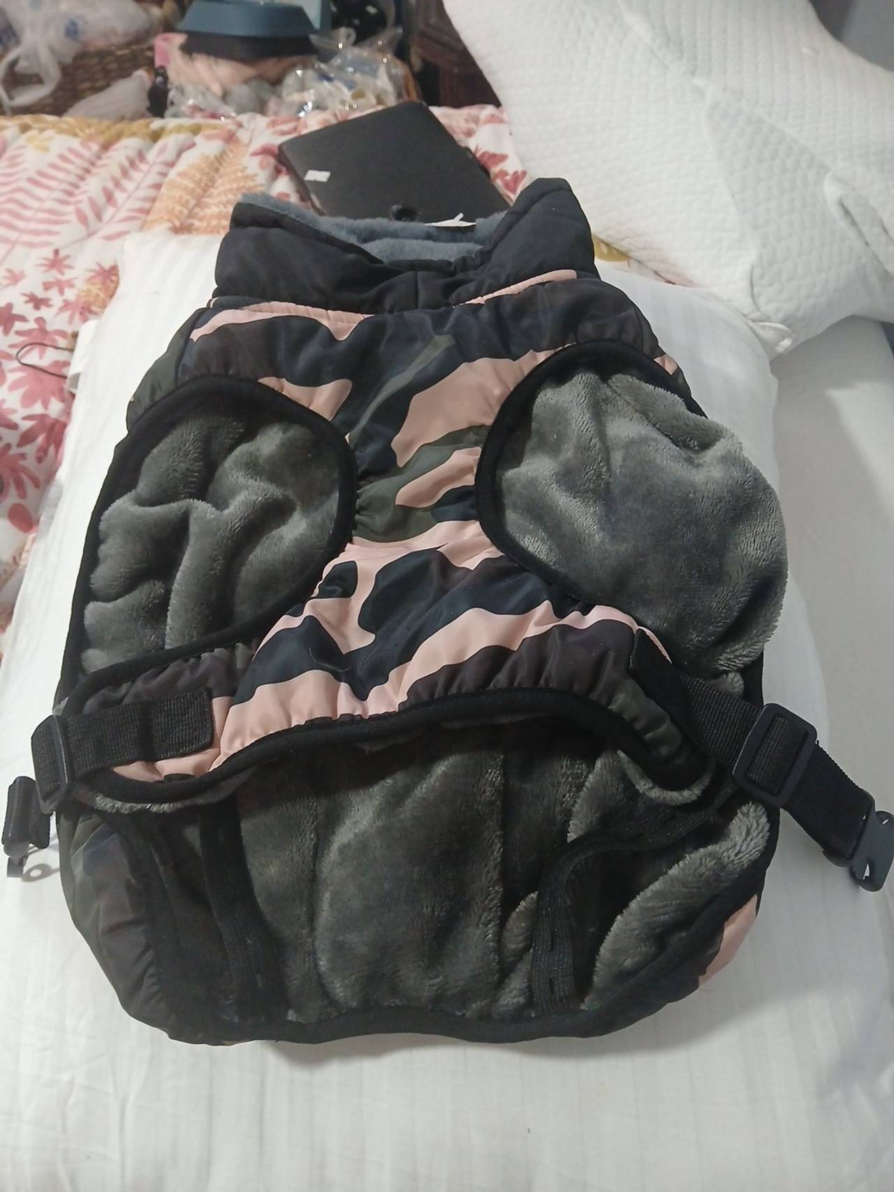 Pink Camo Fleece Lined Dog Winter Vest