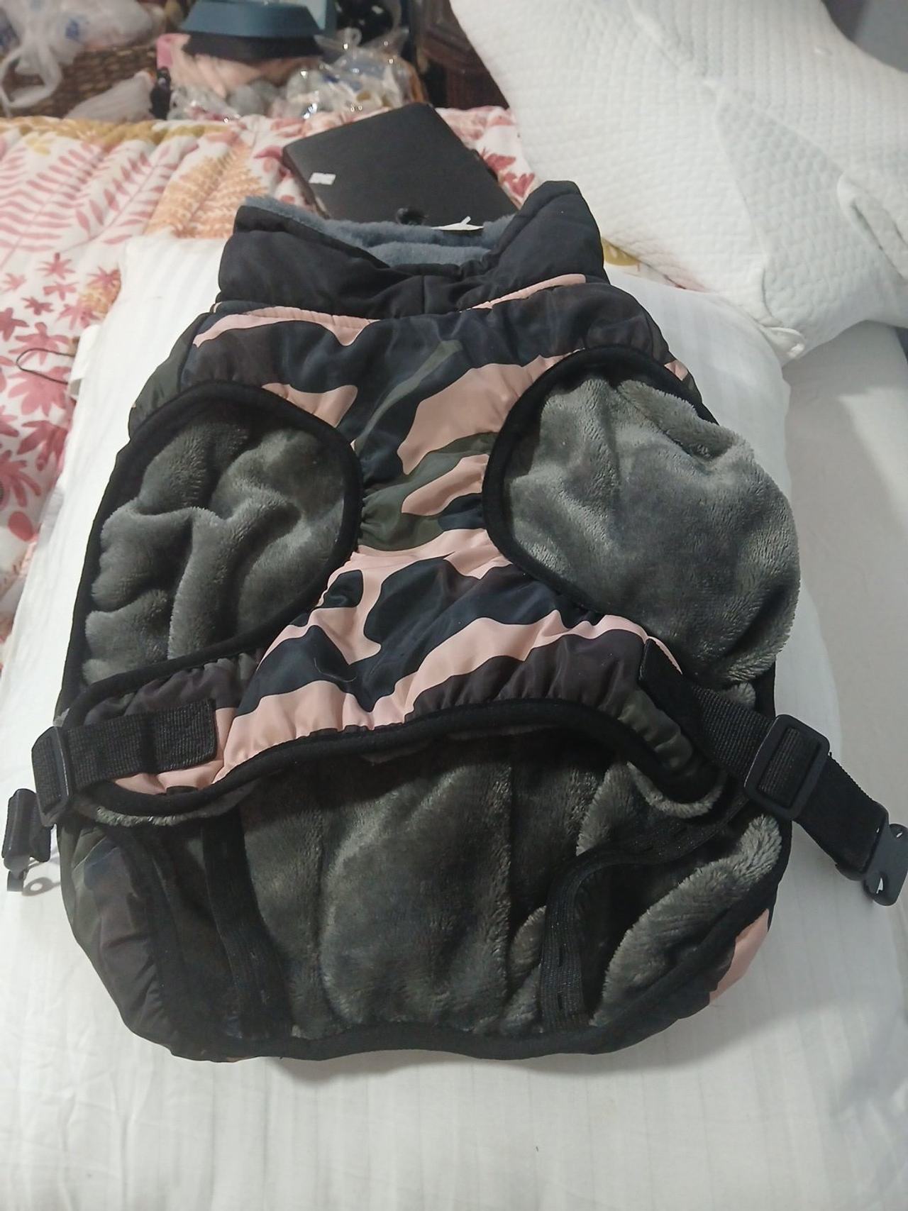 Pink Camo Fleece Lined Dog Winter Vest