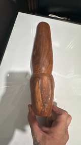 Hand-Carved Wooden Tiki Statue Moai Style - Image 3