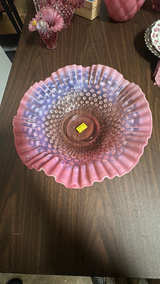 Fenton Cranberry Opalescent Hobnail Bowl - Image 2