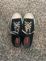 Converse Chuck Taylor All Star Low Top Black with Blue Trim - Image 1