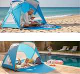1-2 Person Beach Tent Sun Shelter Canopy UPF 50+ Waterproof Blue - Image 3